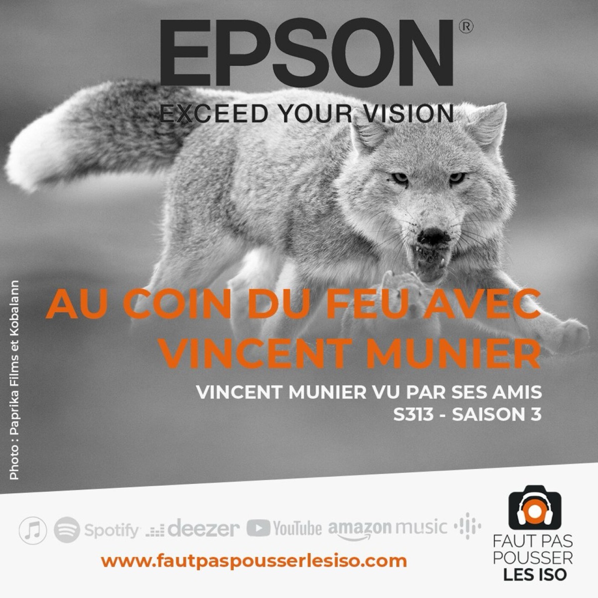 VINCENT MUNIER VU PAR SES AMIS - S313 - Au coin du feu avec Vincent Munier, podcast Faut Pas Pousser Les ISO